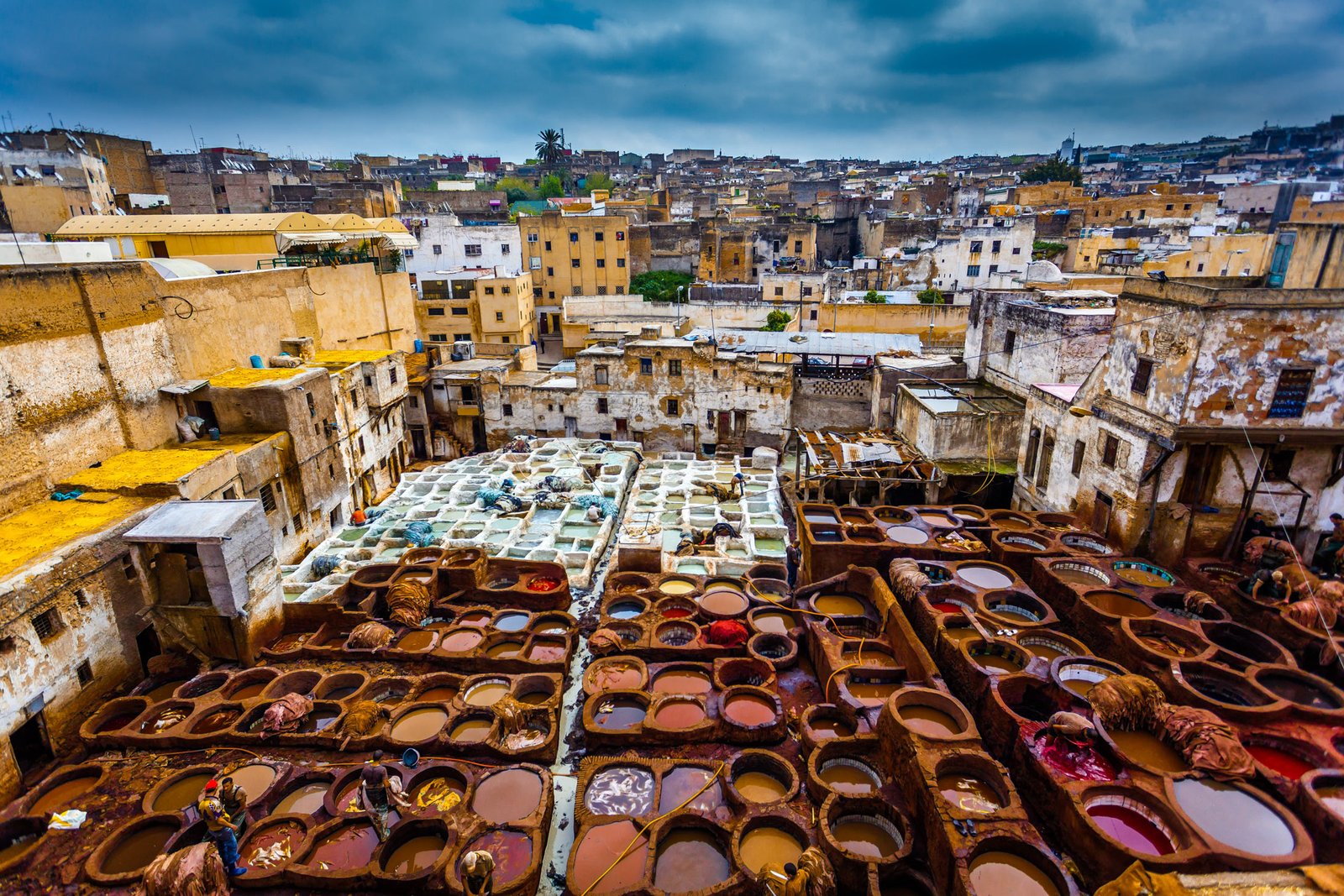 Leather tanneries in the medina of Fez